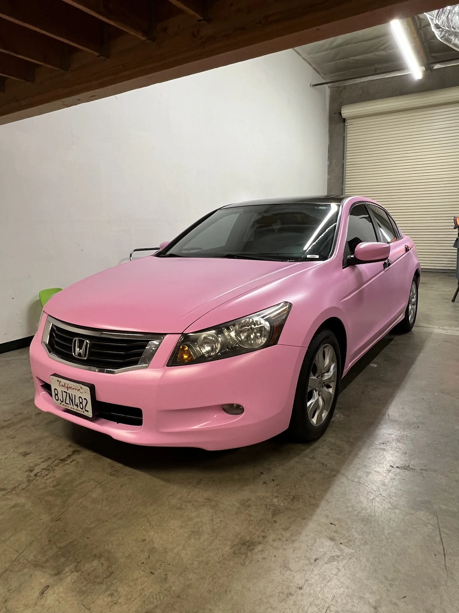 Pink vinyl wrap on Honda Accord by NextGen Autostyling